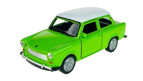 Welly Trabant 601 grün weiß Top Maßstab 1:34 1:39 US IMPORT ZOLL BEZAHLT - Bild 1 von 4