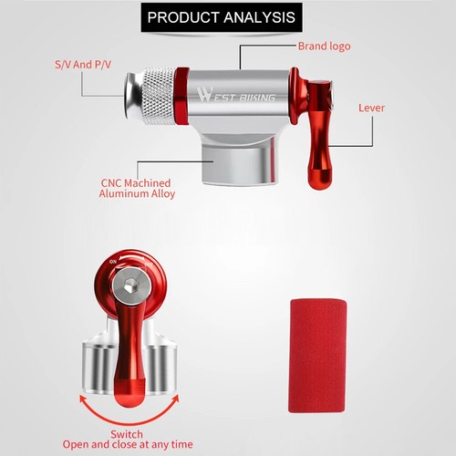 Mini Radfahren Fahrrad Pumpe CO2 Inflator Fahrradpumpe Ball Pumpe Neu - - Bild 5 von 23