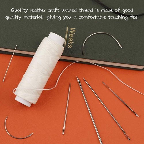 Sewing Thread Kit, Leather Sewing Waxed Thread with Hand Sewing Needles 32 Yards - Picture 50 of 82