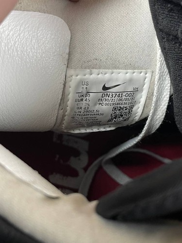 NIKE x SUPREME By Any Means Dunks Hi-Top Sneakers Black White Mens US 11 Eur 45 - Picture 9 of 10
