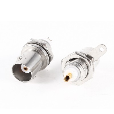 2Pcs BNC Chassis Panel Mount Buchse Stecker Lötmittel Typ Steckverbinder Adapte