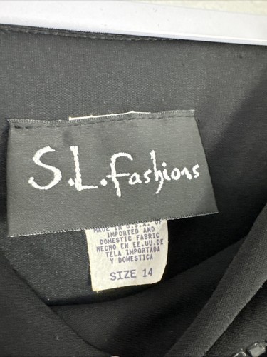 Vintage S.L. Fashions Größe 14 schwarz Perlen Fee Midi festliches Kleid Damen - Bild 5 von 8