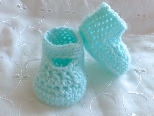 DOLLS CLOTHES MINT GREEN HAND CROCHET KNITTED SHOES FIT REBORN BABY DOLL 15-19" - Bild 3 von 10