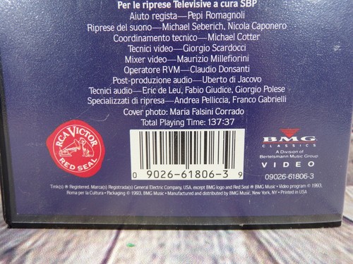 VHS Puccini's Tosca - Daniel Oren -1993 - RCA Victor Red Seal - Recorded Live - Imagen 5 de 6