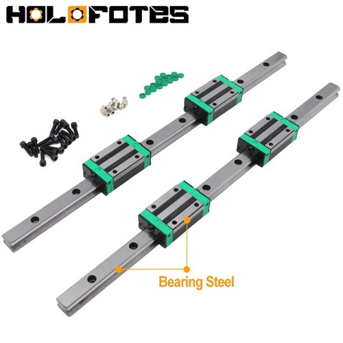 2 pcs HGR20 Linear Rails+4 pcs HGH20CA Block+Dust Proof Green Cap+Screw Set CNC - Picture 2 of 26