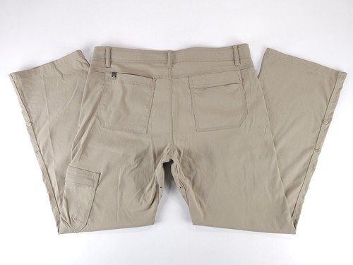 Prana Stretch Zion Pants II Cargo Gürtel Beige Performance Hose Herren XL (38x32)