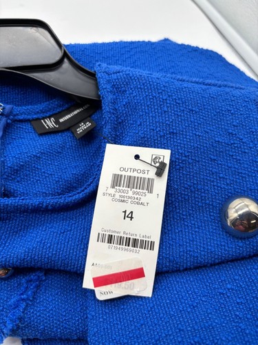 INC International Concepts Solid Pocket-Front Boucle Jumpsuit, Cosmic Cobalt, 14 - Picture 6 of 9