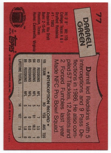 NFL Single Trading Cards 1980s - Picture 370 of 500