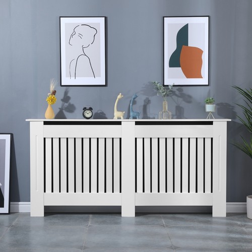 White Radiator Cover Cabinet Small Large Modern MDF Slat Wood Grill Furniture - Picture 85 of 319