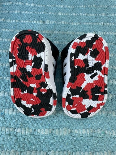 Adidas Hoops Mid 2.0 High Top Sneaker -Black/White/Red- Size 5k Toddler - Picture 10 of 10
