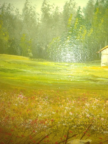 12 x 16" Öl auf Leinwand 60er Jahre Gemälde signiert "Lancaster" - Bild 6 von 8