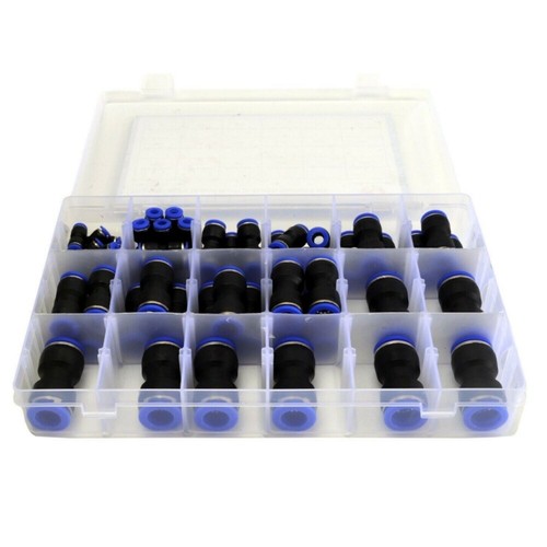 58Pcs Pneumatic & 50Pcs Imperial Push in Air Line Hose Joiner Quick Connect Kits - Picture 4 of 8