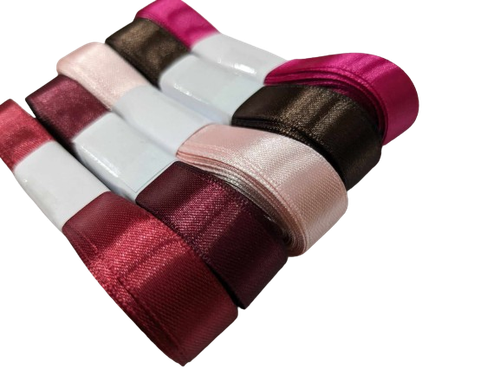 Satin Ribbons Sets of colours x 5m for Wrapping Decorations Gift 12mm 25mm - Picture 13 of 20