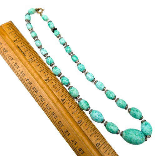 Antique Art Deco Czech Glass Graduated Bead Necklace - Picture 6 of 6