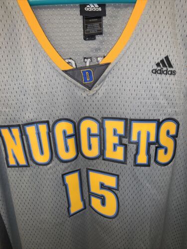 GRAY ADIDAS CARMELO ANTHONY DENVER NUGGETS BASKETBALL JERSEY MENS XL STITCHED - Picture 2 of 12