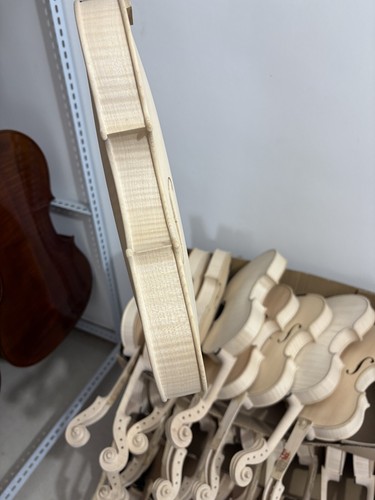 White 4/4 violin European wood masterpiece spruce maple wood Stradivari Copy - Picture 4 of 4
