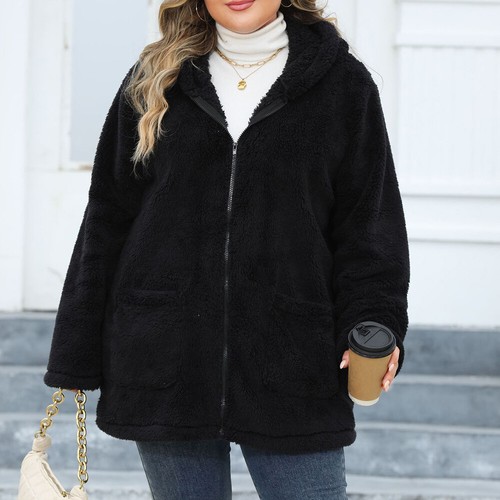 Plus Size 26 Womens Teddy Bear Hoodies Coat Winter Warm Fleece Jacket Cardigan - Picture 19 of 24