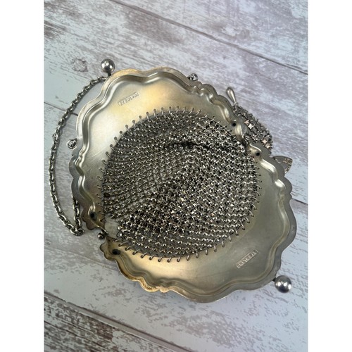Antique Victorian Sterling Silver Metal Mesh Evening Purse Art Nouveau Faces - Picture 7 of 10