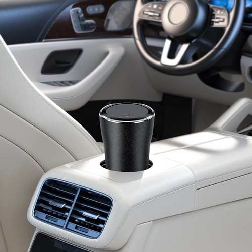 Car Ashtray With Lid | Smokeless Ashtray With LED Light | Mini Car Trash Can - Picture 5 of 10