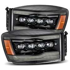 For 06-08 Dodge Ram 1500 2500 Alpha Black Nova Led Projector Headlights Headlamp