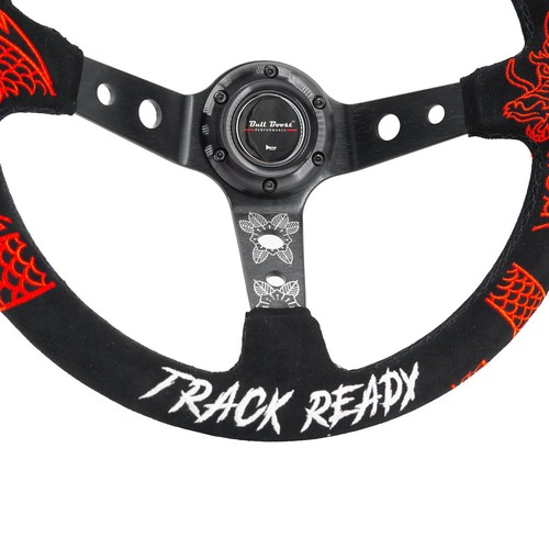 TRACK READY 350mm Suede Steering Wheel Kit For Toyota Camry MR2 4RUNNER US - Picture 6 of 9