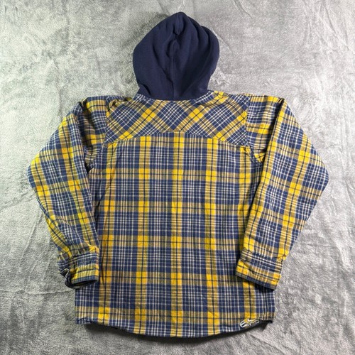 Vintage Nike 6.0 Flannel Shirt Hoodie Button Up Plaid Long Sleeve L(14/16) - Picture 5 of 9