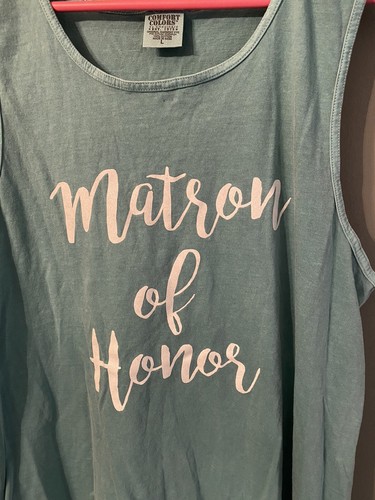 Comfort Color Tee “Matron Of Honor” In White Glitter Size Large Wedding Favor - Bild 2 von 7
