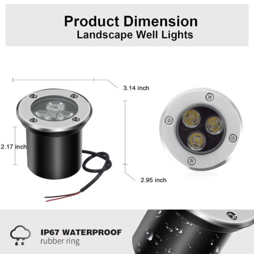 Low Voltage Outdoor In-ground Lights Landscape Lights LED Well Lights 3W 12V-... - Picture 2 of 6
