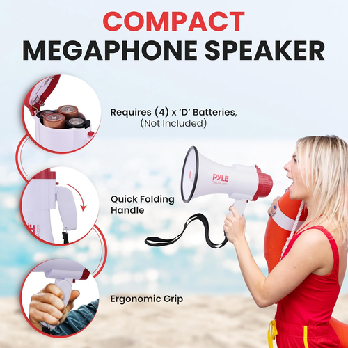 Megaphone Speaker PA Bullhorn - with Built-in Siren 30 Watt Voice Recorder & ... - Picture 3 of 12