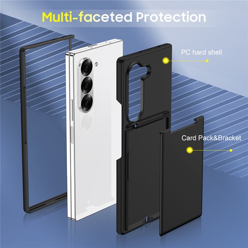 For Samsung Galaxy Z Fold 7 6 5 Folding Bracket Case Cover With Card Holder Slot - Picture 7 of 23