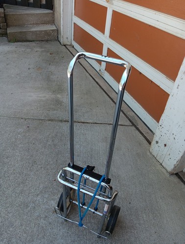 Vintage Reise Caddy Gepäckwagen Metall klappbar rollend Dolley HERGESTELLT IN DEN USA - Bild 4 von 8