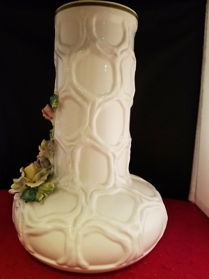 MARIO MORETTO Hand Made Hand Painted Ceramic Vase With Flowers 8