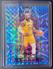 2023-24 Panini Mosaic NBA LeBron James City Edition Blue Reactive Prizm Card #92