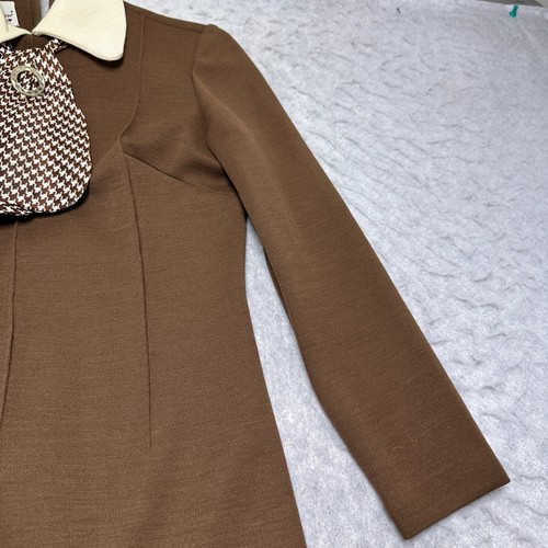 Vintage Kay Windsor A Linie Kleid braun Tweed 60er 70er Damen Größe S - Bild 5 von 13