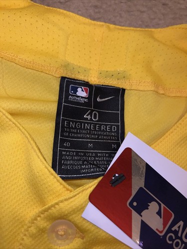 Boston Red Sox Nike 2021 City Connect Authentic Jersey Gold/Light Blue Sz 40 New - Picture 10 of 11