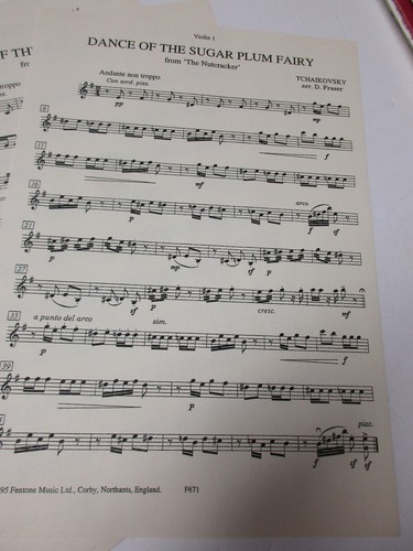 Tachikovsky Danza del Azúcar Ciruela Hada Cuerda Cuarteto Partitura Musical Cascanueces - Imagen 3 de 7