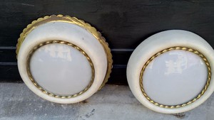 Plafoniere Ottone Design : Due plafoniere design anni in ottone ferro e vetro attr