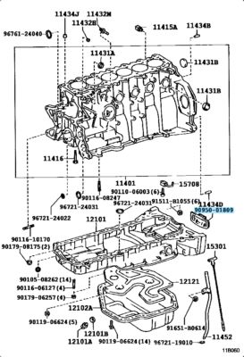 TOYOTA 2JZ-GE 2JZ-GTE Genuine Flywheel Housing Under Cover Plug