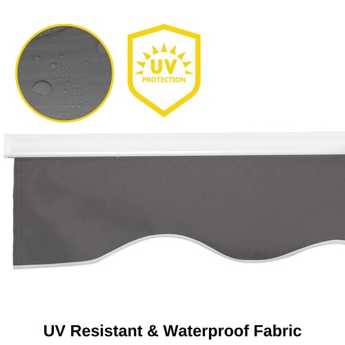 High-Quality Folding Arm Awning Canopy 2Mx1.5M Retractable Manual Sunshade Grey - Picture 6 of 13