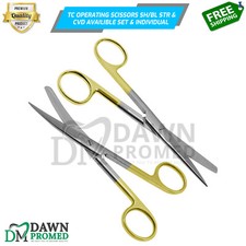T/C Operating Dissecting Scissors 5.5” Straight & Curved Sharp/Blunt Instruments