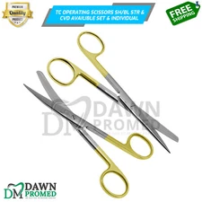 T/C Operating Dissecting Scissors 5.5” Straight & Curved Sharp/Blunt Instruments