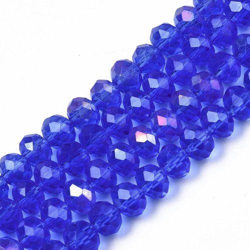 Cuentas de vidrio de cristal de 10 hilos rondelle facetadas pequeñas cuentas sueltas artesanía de cuentas 6x4 mm - Imagen 16 de 57