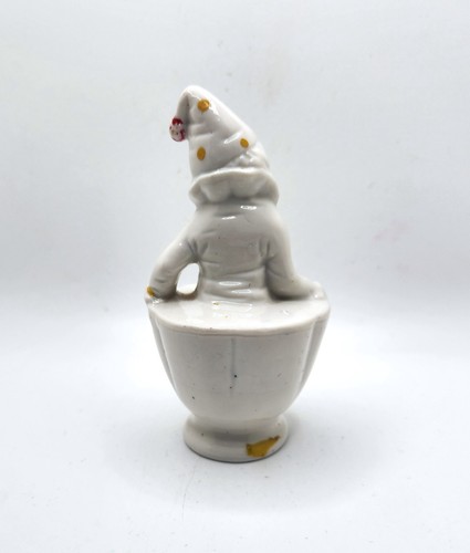 Antique Art Deco porcelain candle snuffer Pierrot clown figure - Picture 4 of 8