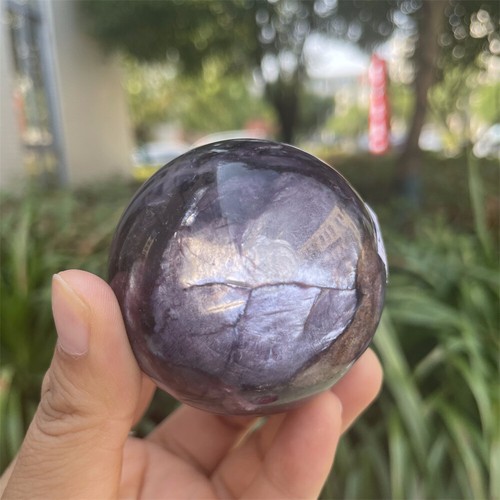 0.5LB 2" Natural Purple Mica Sphere Quartz Crystal Ball Healing Reiki Mineral C1 - Foto 11 di 12