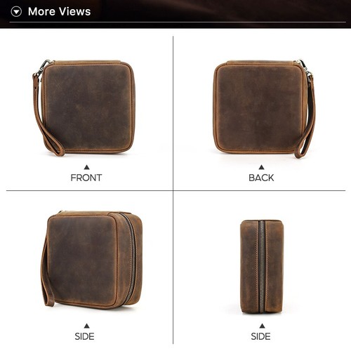 56 Discs Portable CD DVD Organizer Storage Vintage Genuine Leather - 第 4/5 張圖片