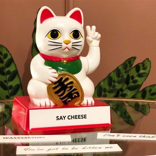 Gatto fortunato cinese Maneki Neko Fortune Waved Feng Shui Figura arredamento casa - Foto 5 di 6