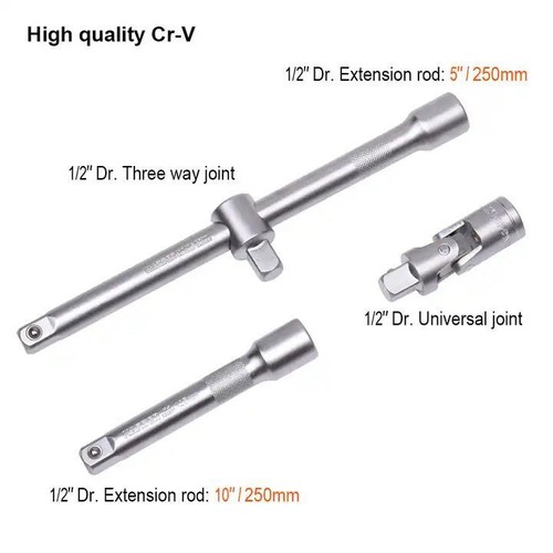 Pro-KIT 27PCS 1/2"Dr.Socket Set Uni-Joint Quick Release 72T Reversible Ratchet - Picture 6 of 20