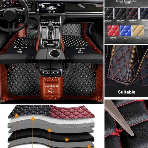 For Dodge Durango RT SRT Hellcat 2004-2024 Car Floor Mats PU Leather Carpets - Imagen 34 de 35