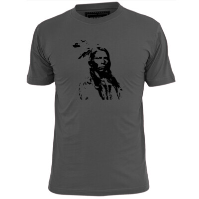 Herren Crazy Horse T-Shirt Indianer Lakota Krieger
