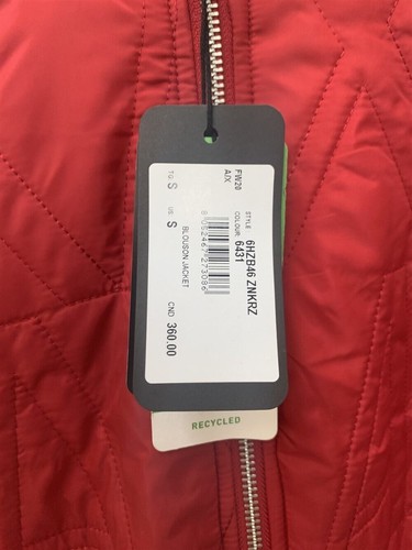 Armani Exchange Blouson Hooded Puffer Stitched Logo Jacket in Red Choose Size - Picture 2 of 6